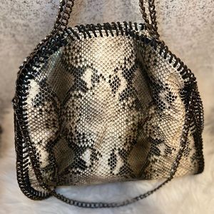 Beautiful faux snake skin purse with chain handle